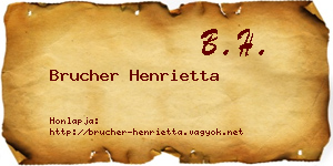 Brucher Henrietta névjegykártya